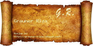 Grauner Riza névjegykártya